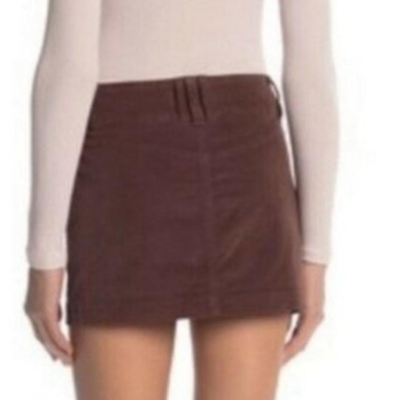 Free People We The Free Joanie Corduroy Button Front Mini Skirt Brown Size 26 - Picture 3 of 11